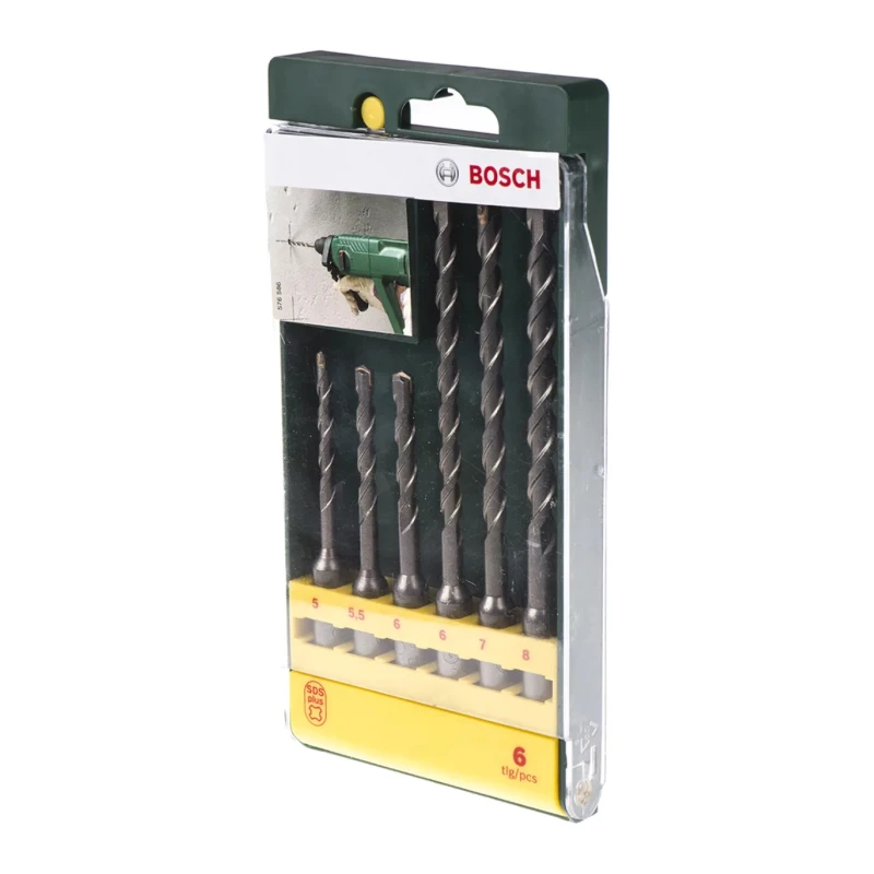 Bosch 6-Piece SDS Plus Masonry Drill Bit Set, Carbide Material, 5 mm to 8 mm, Model 2607019448