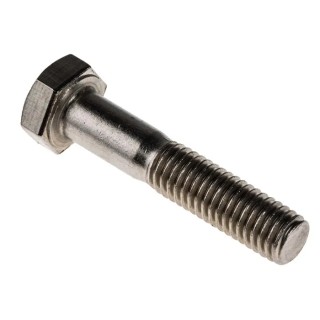 RS PRO Plain Stainless Steel Hex Bolt M8 x 40 mm 304 Grade DIN 931 508-0916