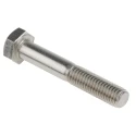 RS PRO Plain Stainless Steel Hex Bolt M8 x 50 mm Grade 304, Plain Finish, DIN 931 508-0922