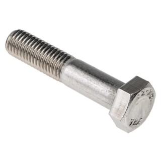 RS PRO Plain Stainless Steel Hex Bolt M12 x 60 mm Grade 304 DIN 931 508-1105
