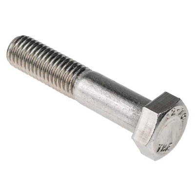 RS PRO Plain Stainless Steel Hex Bolt M12 x 60 mm Grade 304 DIN 931 508-1105