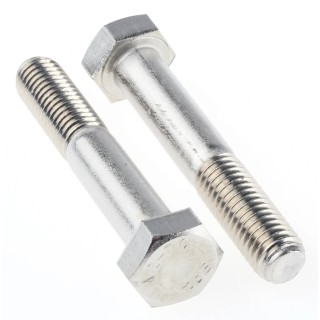 RS PRO Plain Stainless Steel Hex Bolt M12 x 70 mm, Grade 304, DIN 931, Plain Finish 508-1127
