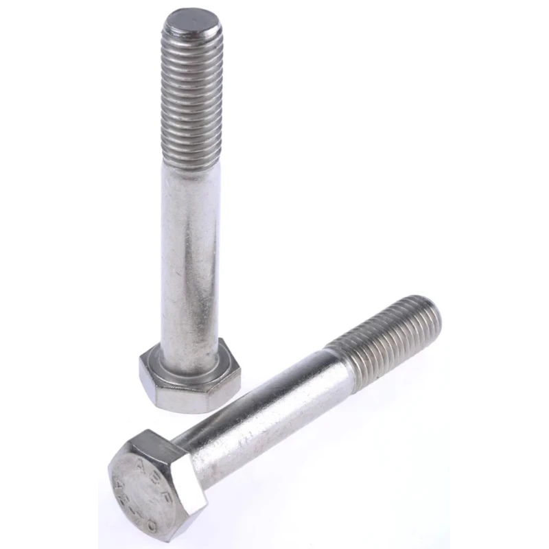 RS PRO Plain Stainless Steel Hex Bolt M12 x 80 mm, Grade 304, DIN 931 Standard 508-1133