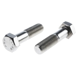 RS PRO Plain Stainless Steel Hex Bolt M20 x 80 mm Grade 304, Plain Finish, DIN 931 508-1284