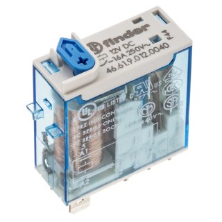 Finder Power Relay SPDT 12V DC Coil Voltage 25A Switching Current Plug-In Terminal 46.61.9.012.0040