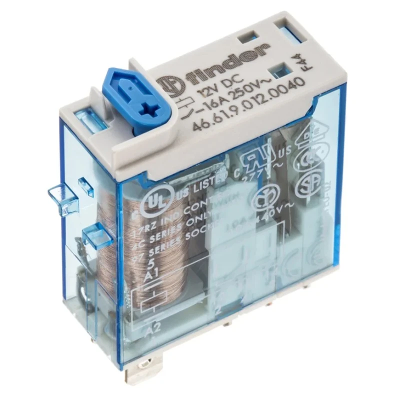 Finder Power Relay SPDT 12V DC Coil Voltage 25A Switching Current Plug-In Terminal 46.61.9.012.0040