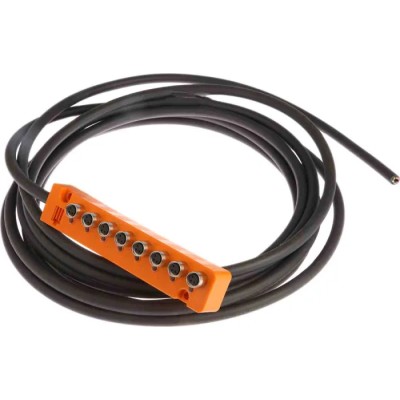 Lumberg Automation ASB Series Sensor Box, 4 Port, M8 Interface, M12 Inlet, 5 m Cable Length, IP67 60637 SB 8/LED 3-333/5 M