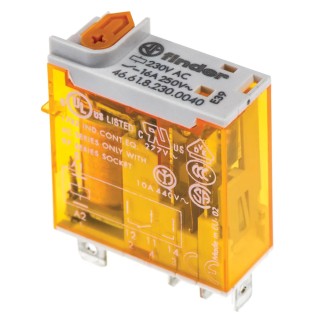 Finder Power Relay 230V AC Coil Voltage 16A Switching Current SPDT Silver Alloy Contacts 46.61.8.230.0040
