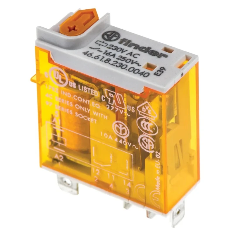 Finder Power Relay 230V AC Coil Voltage 16A Switching Current SPDT Silver Alloy Contacts 46.61.8.230.0040