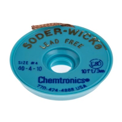 Chemtronics Lead Free De-Soldering Braid, Width 2.8mm, Length 3m 40-4-10