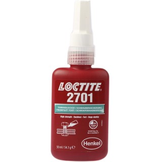 Loctite 2701 Green Thread Lock Adhesive, 50 ml Bottle, High Strength, 6 h Cure Time 234853