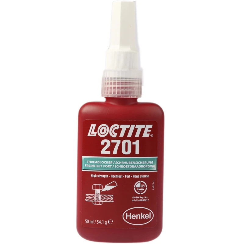 Loctite 2701 Green Thread Lock Adhesive, 50 ml Bottle, High Strength, 6 h Cure Time 234853