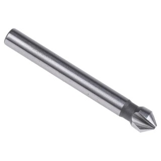 EXACT High Speed Steel Drill Bit, 6.3 mm Head Diameter, 3 Flutes, 90 Degree Countersink Angle, 45 mm Length, DIN 335 05506