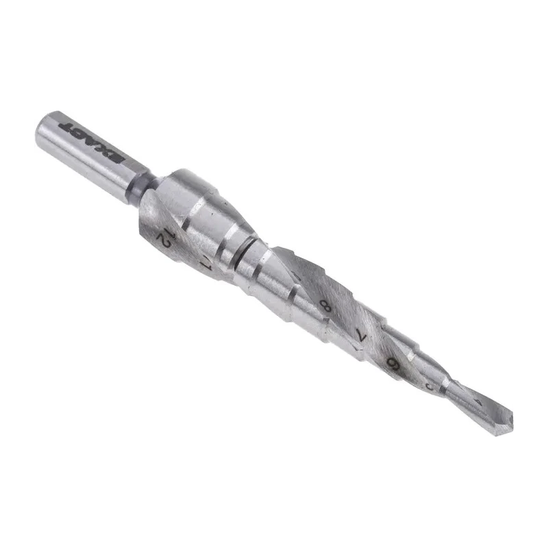 EXACT Aluminium Step Drill Bit with Spiral Flute for Sheet Metal Pipe Profile Drilling 07001