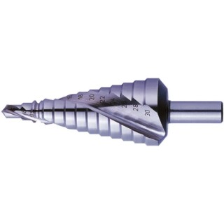 EXACT Aluminium Step Drill Bit with Spiral Flute, Deburring Zone, Bright Finish, Suitable for Steel and Non-Ferrous 07002