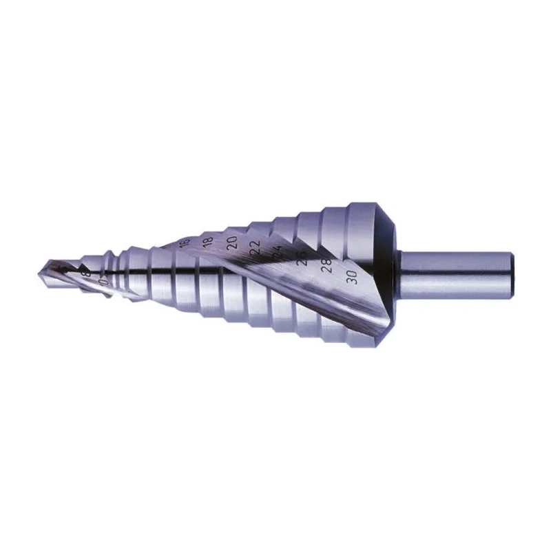 EXACT Aluminium Step Drill Bit with Spiral Flute, Deburring Zone, Bright Finish, Suitable for Steel and Non-Ferrous 07002