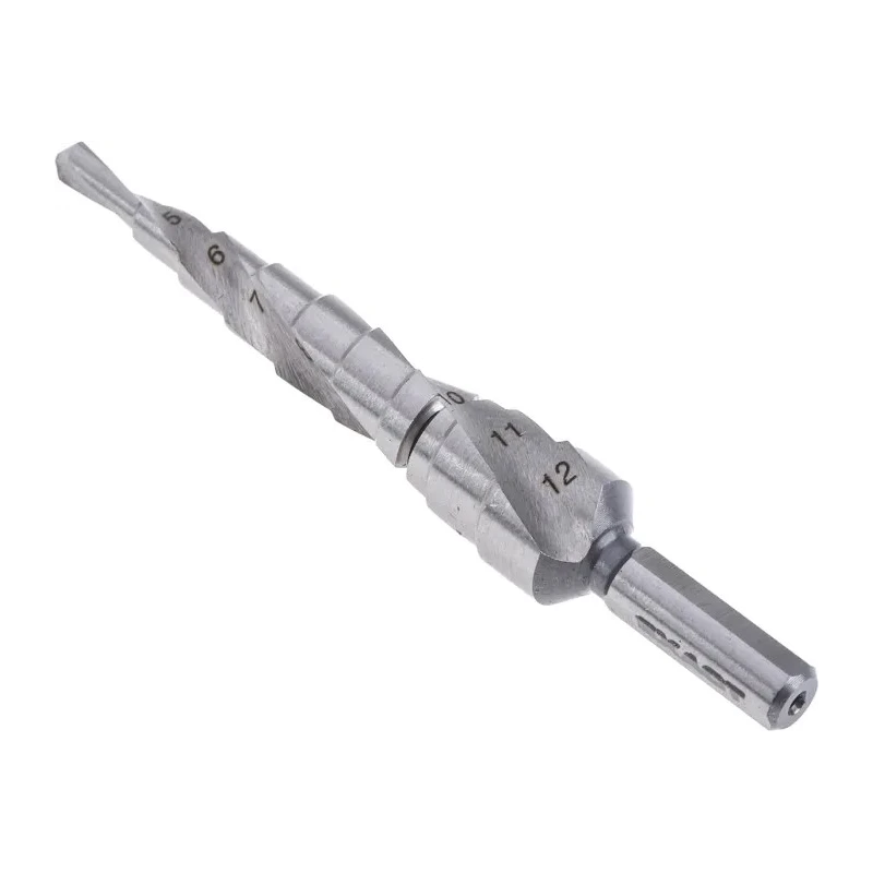 EXACT Aluminium Step Drill Bit with Spiral Flute for Sheet Metal Pipe Profile Drilling 07001