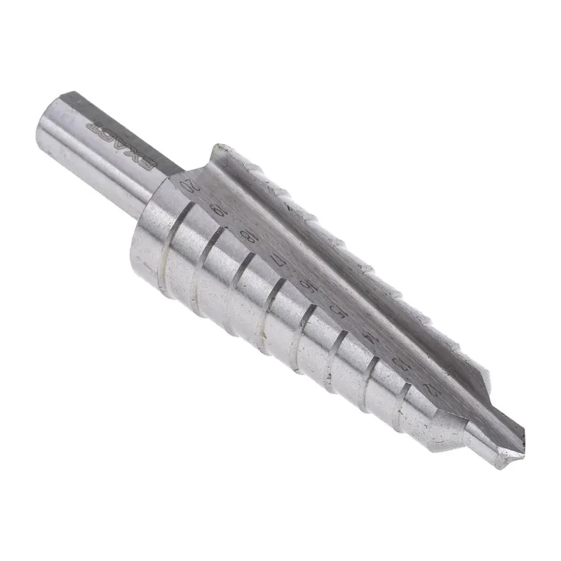 EXACT HSS Step Drill Bit 4 to 12 mm Diameter, Steigend/Steps Shank, 80 mm Length, 5 Pieces 05322