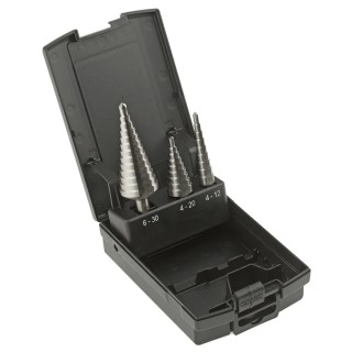 EXACT 3-Piece Step Drill Bit Set for Metal, 4 mm Min Size, 30 mm Max Size, HSS 05332