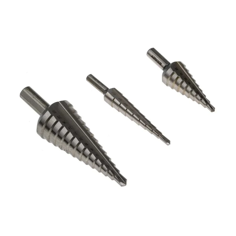 EXACT 3-Piece Step Drill Bit Set for Metal, 4 mm Min Size, 30 mm Max Size, HSS 05332