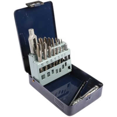 EVENTUS Machine Tap Set, M12 Thread, Metric Standard, Short Machine, HSS Material, DIN 352, 16 Pieces 20331