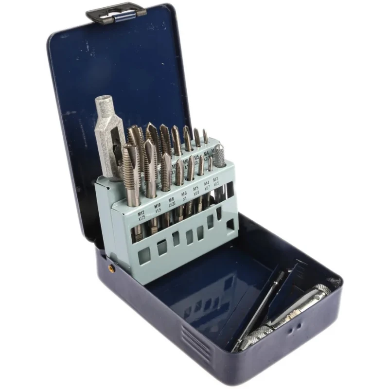 EVENTUS Machine Tap Set, M12 Thread, Metric Standard, Short Machine, HSS Material, DIN 352, 16 Pieces 20331