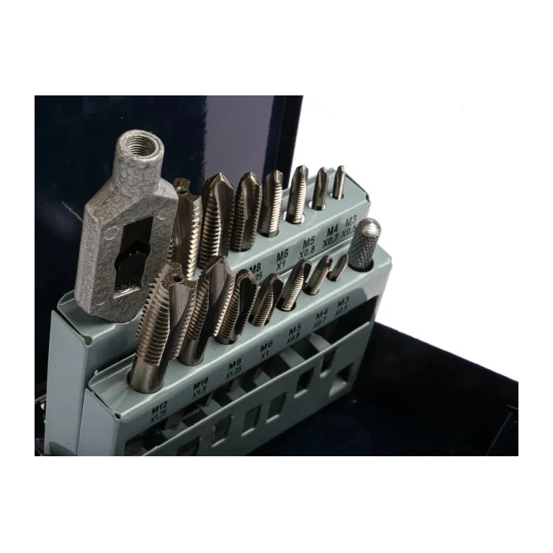 EVENTUS Machine Tap Set, M12 Thread, Metric Standard, Short Machine, HSS Material, DIN 352, 16 Pieces 20331