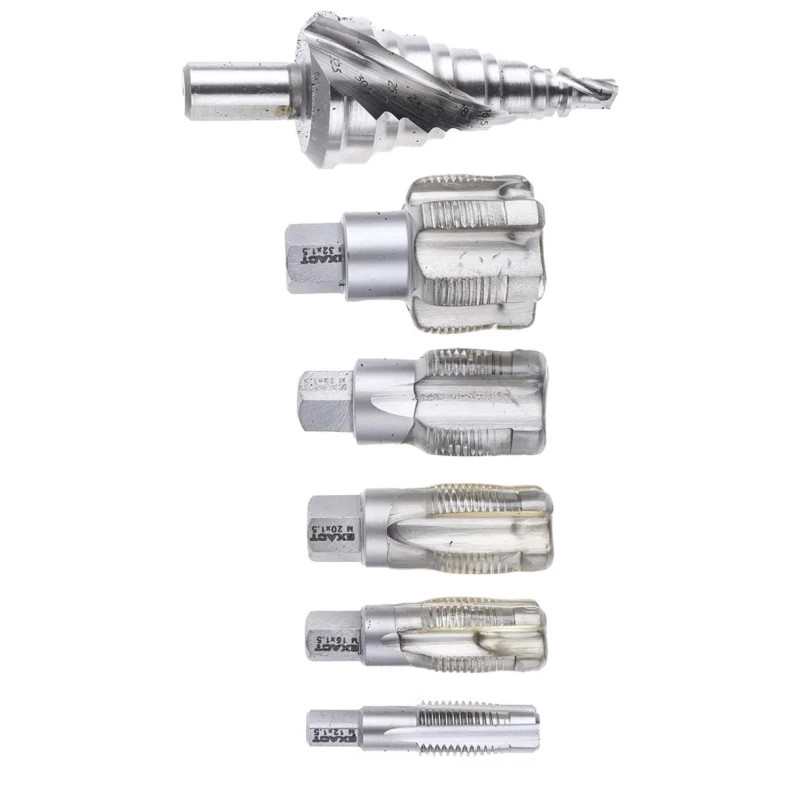 EXACT Tap & Drill Set M12 x M32 Thread ISO-fine Standard, 6 Pieces, HSS Material, Titanium Aluminium Nitride Finish 05979