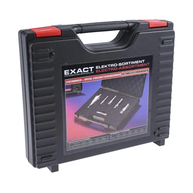 EXACT Tap & Drill Set M12 x M32 Thread ISO-fine Standard, 6 Pieces, HSS Material, Titanium Aluminium Nitride Finish 05979