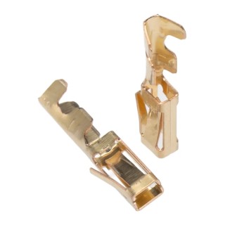 TE Connectivity AMPMODU MOD I Series Female Crimp Terminal, 22 AWG Min Crimp, 18 AWG Max, Gold Plated, Phosphor 181299-2