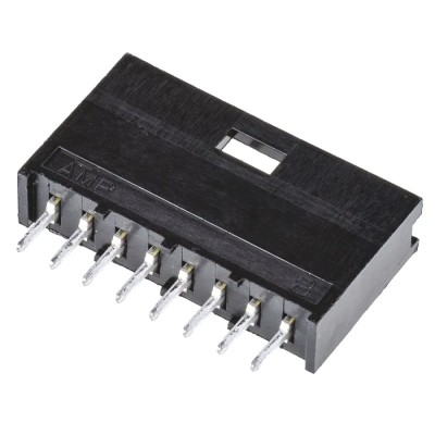 TE Connectivity AMPMODU MOD II Series Straight Through Hole Shrouded PCB Header 8 Contact 2.54 mm Pitch 1 Row 280373-1