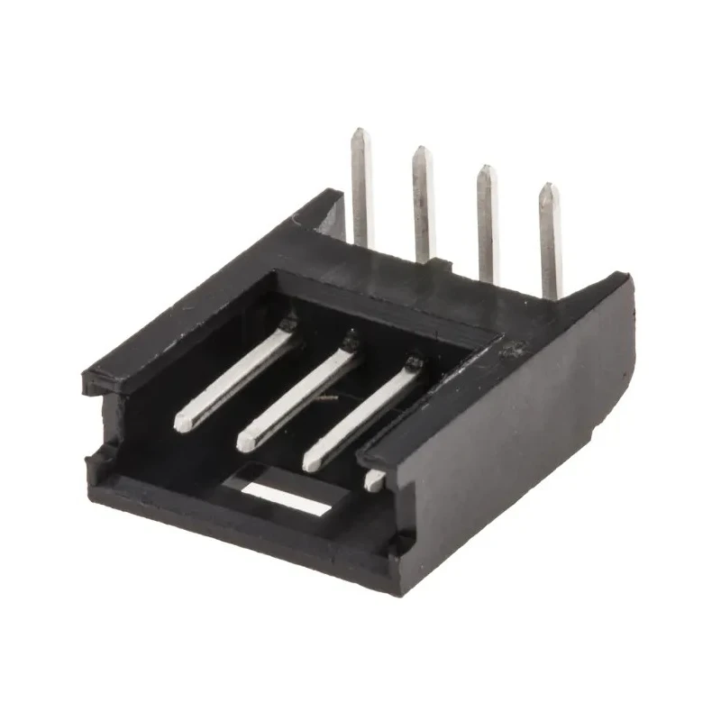TE Connectivity AMPMODU MOD II Series Right Angle Through Hole PCB Header, 4 Contacts, 2.54 mm Pitch, 1 Row 280378-1
