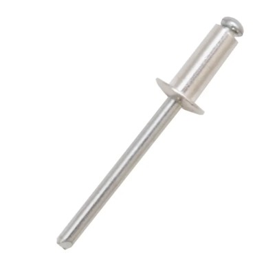 RS PRO Steel Dome Head Standard Open Blind Rivet, 4.8mm Diameter, 6mm Length, Plain Finish 206-5432