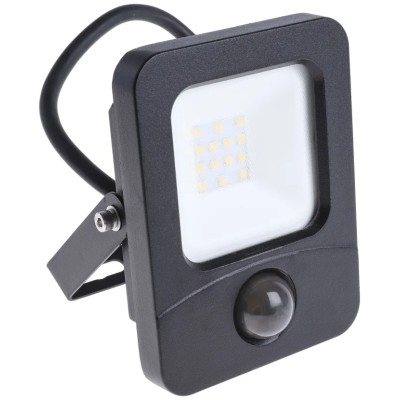 PowerLED 10W Flex-PIR PIR Included Floodlight 2835 LED 1000 lm IP65 Black Flex-PIR-10-5K