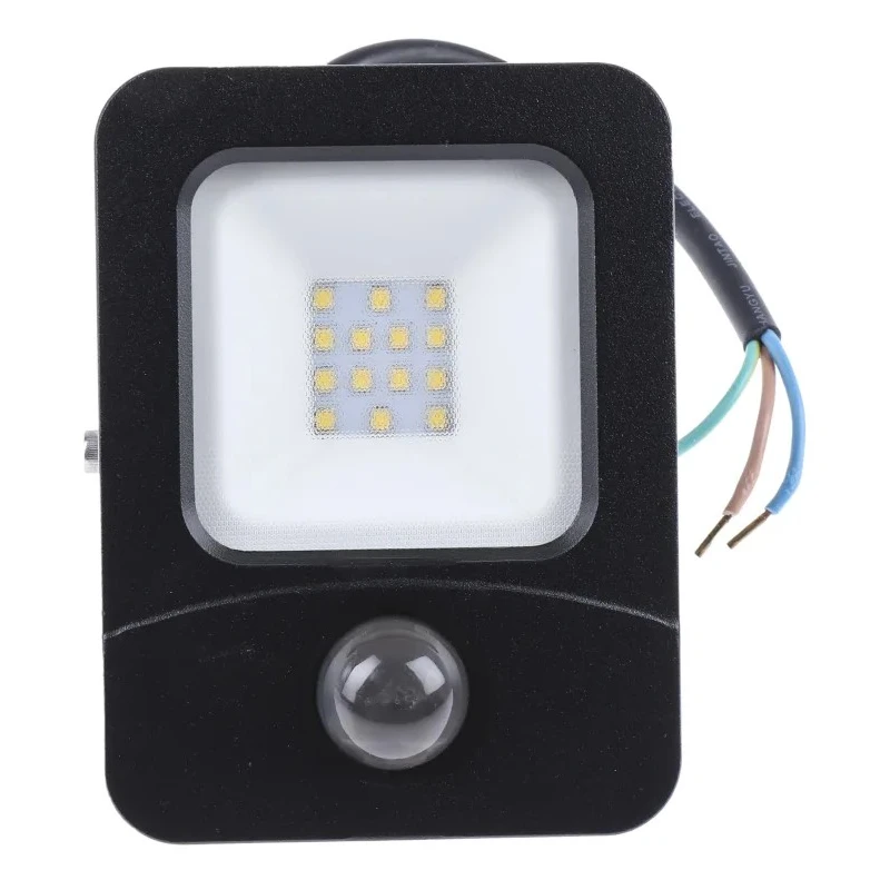 PowerLED 10W Flex-PIR PIR Included Floodlight 2835 LED 1000 lm IP65 Black Flex-PIR-10-5K