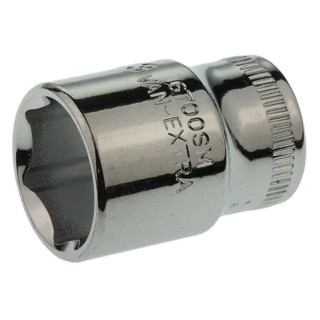 Bahco 1/4 in Drive 13 mm 6 Point Square Socket, Polished Alloy Steel, 24.7mm Overall Length 6700SM-13