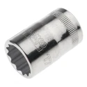 Bahco 1/2 in Drive 17 mm 12 Point Square Socket, Polished Alloy Steel, 38mm Overall Length 7800DM-17