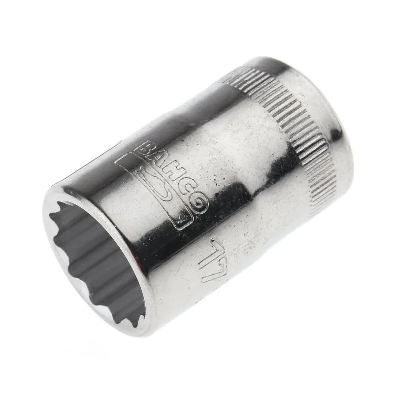 Bahco 1/2 in Drive 17 mm 12 Point Square Socket, Polished Alloy Steel, 38mm Overall Length 7800DM-17