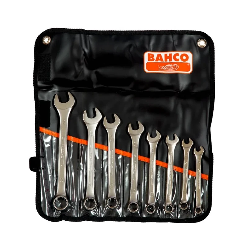 Bahco 8-Piece Ring Spanner Set, Sizes 7/16 To 7/8 in, Vanadium Steel, Nickel Chrome Plated 111Z/8T