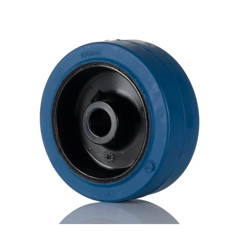 LAG Blue Black Rubber Trolley Wheel 150 kg Load Capacity, 100mm Diameter, 40mm Width, Shore 70±5 Hardness 30108B