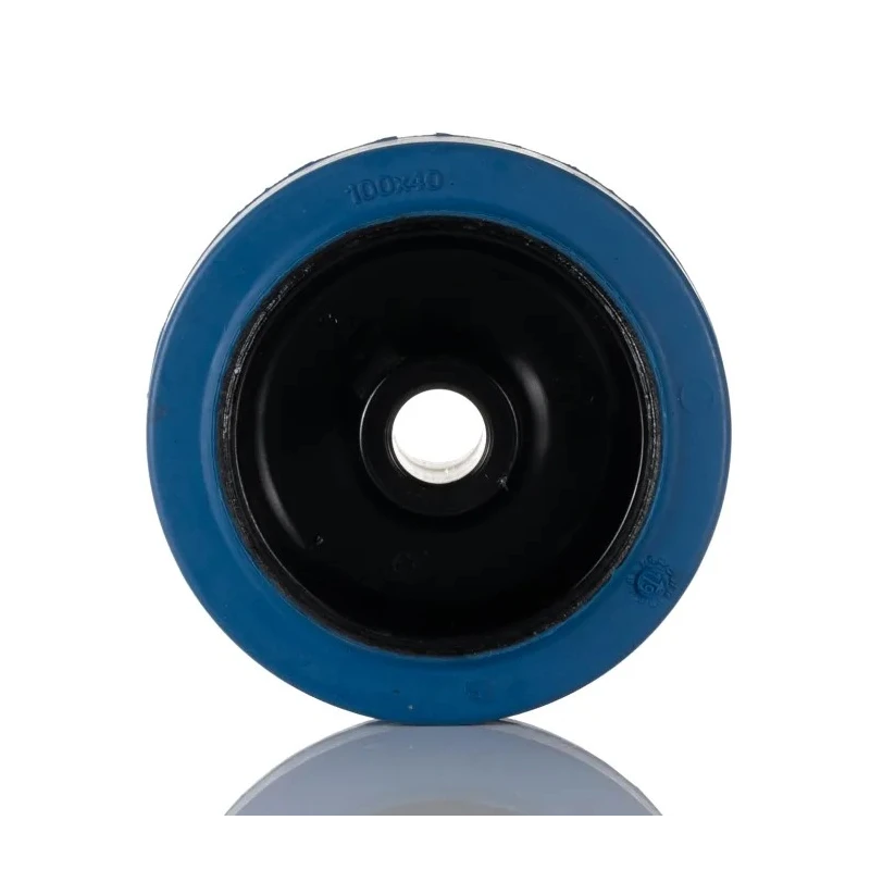 LAG Blue Black Rubber Trolley Wheel 150 kg Load Capacity, 100mm Diameter, 40mm Width, Shore 70±5 Hardness 30108B