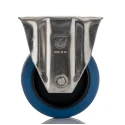 LAG Fixed Castor Stainless Steel Frame Rubber Wheel 150 kg Capacity 100 mm Diameter 31323B