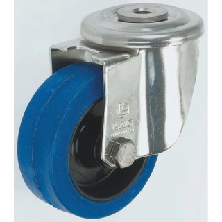 LAG Swivel Castor 150 kg Capacity 100 mm Wheel Rubber Stainless Steel Frame 31523BHC