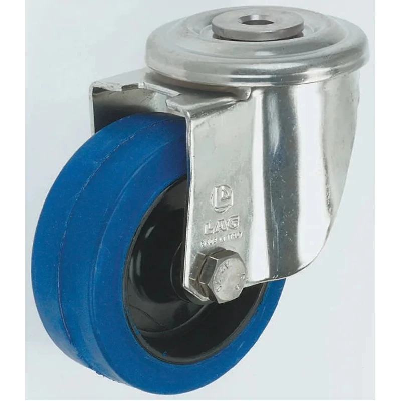 LAG Swivel Castor 150 kg Capacity 100 mm Wheel Rubber Stainless Steel Frame 31523BHC