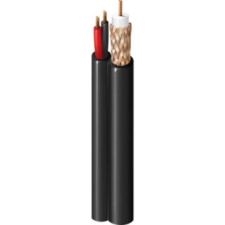 Belden 549945 Series RG59 Coaxial SDI Cable, 152 m, 75 Ω, 350V, 18AWG, Black, Unterminated RG59