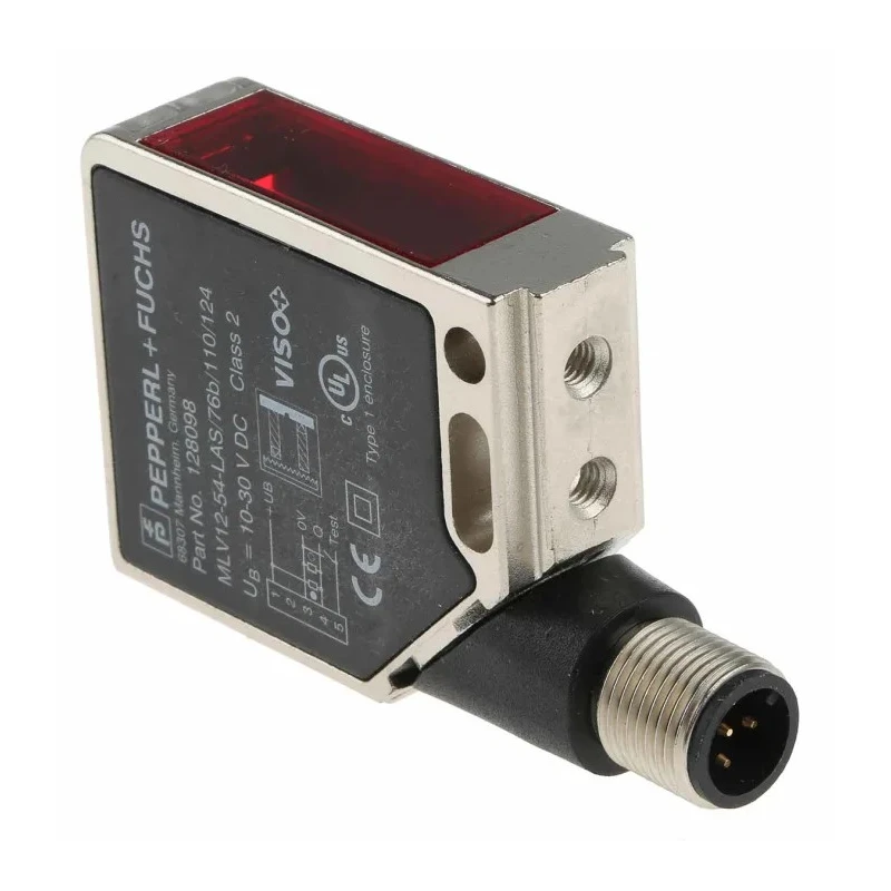 Pepperl + Fuchs Retroreflective Photoelectric Sensor Block Style 15 m Detection Range Push Pull MLV12-54-LAS/76B/110/124
