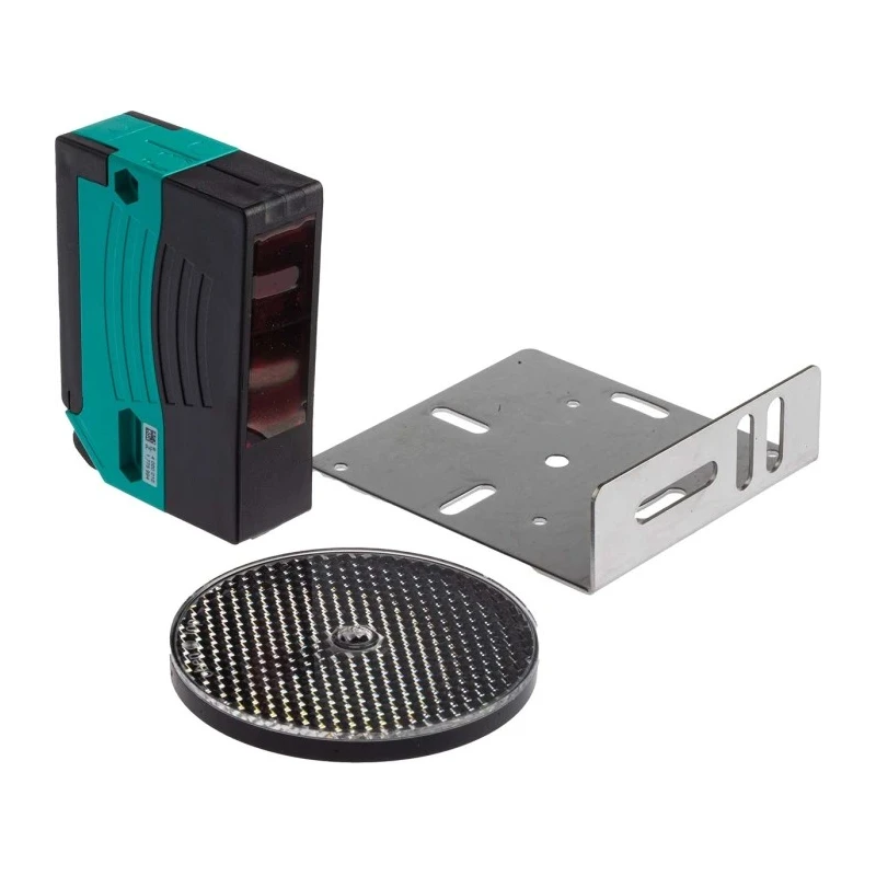 Pepperl + Fuchs Retroreflective Photoelectric Sensor, Block Style, 12 m Detection Range, Relay Output RLK29-55/59/116-SET
