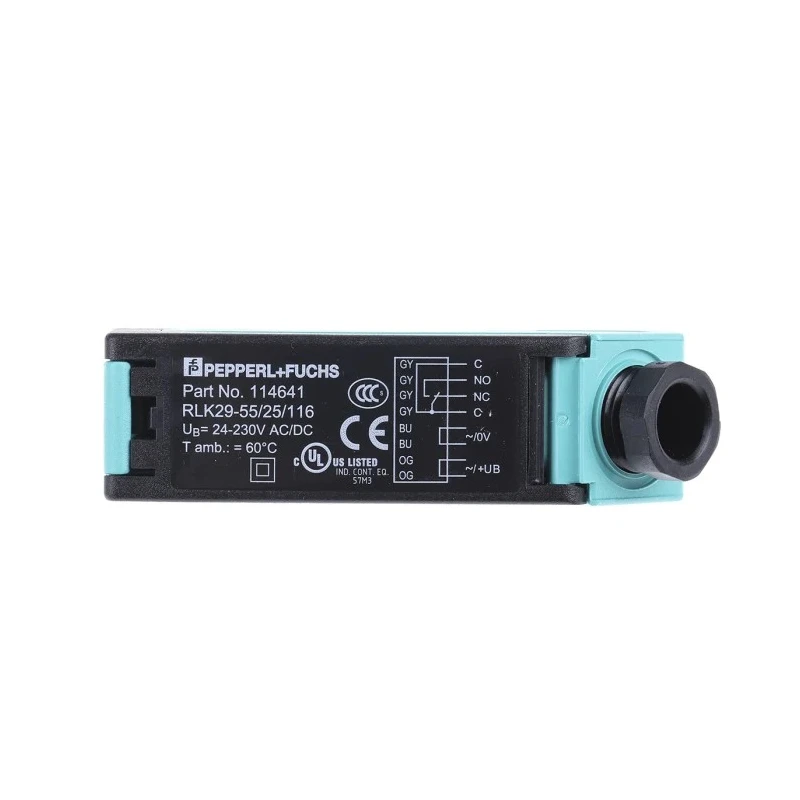 Pepperl + Fuchs Retroreflective Photoelectric Sensor Block, Detection Range 12 m, Relay Output, IP67, RLK29-55/25/116-SET