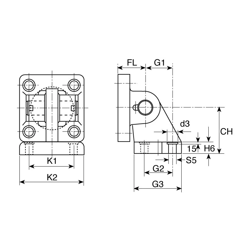 Norgren Rear Hinge for Pneumatic Cylinders 100mm Bore Size, 1-16 Bar, QA/8100/24