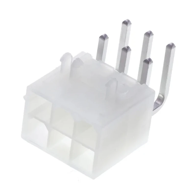 Molex Mini-Fit Jr Series Right Angle Through Hole PCB Header, 6 Contacts, 4.2 mm Pitch, 2 Row, Shrouded 39-30-1060